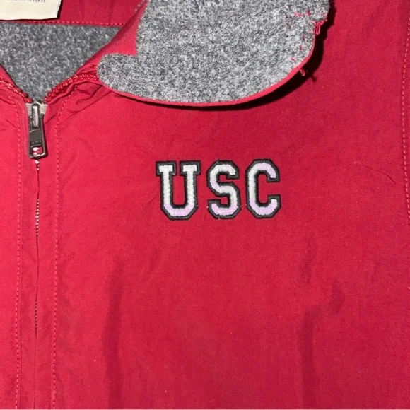 LL Bean Ladies 2XL USC GAMECOCKS Nylon Vest Fleece Lined Full Zip Outdoor Hiking - Picture 2 of 9